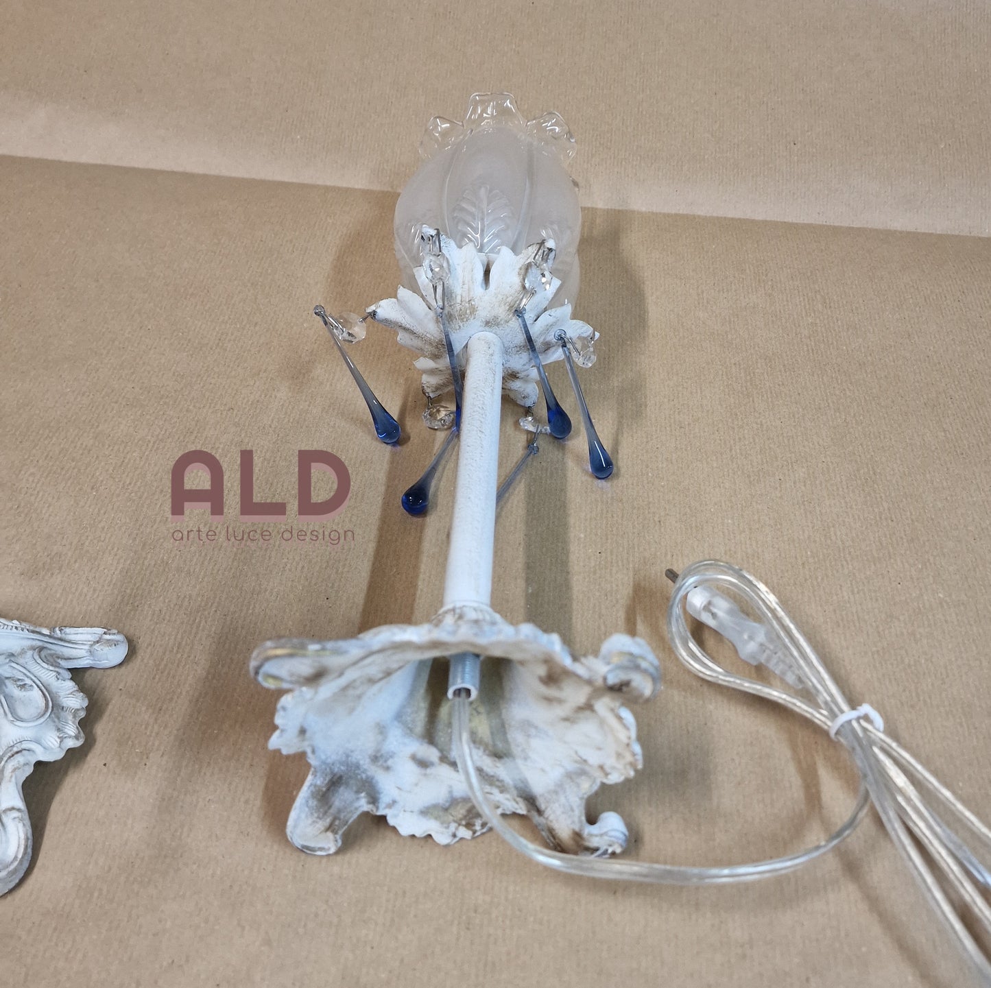 Coppia lumetti in stile shabby chic camera da letto lampade da tavolo lumi e14