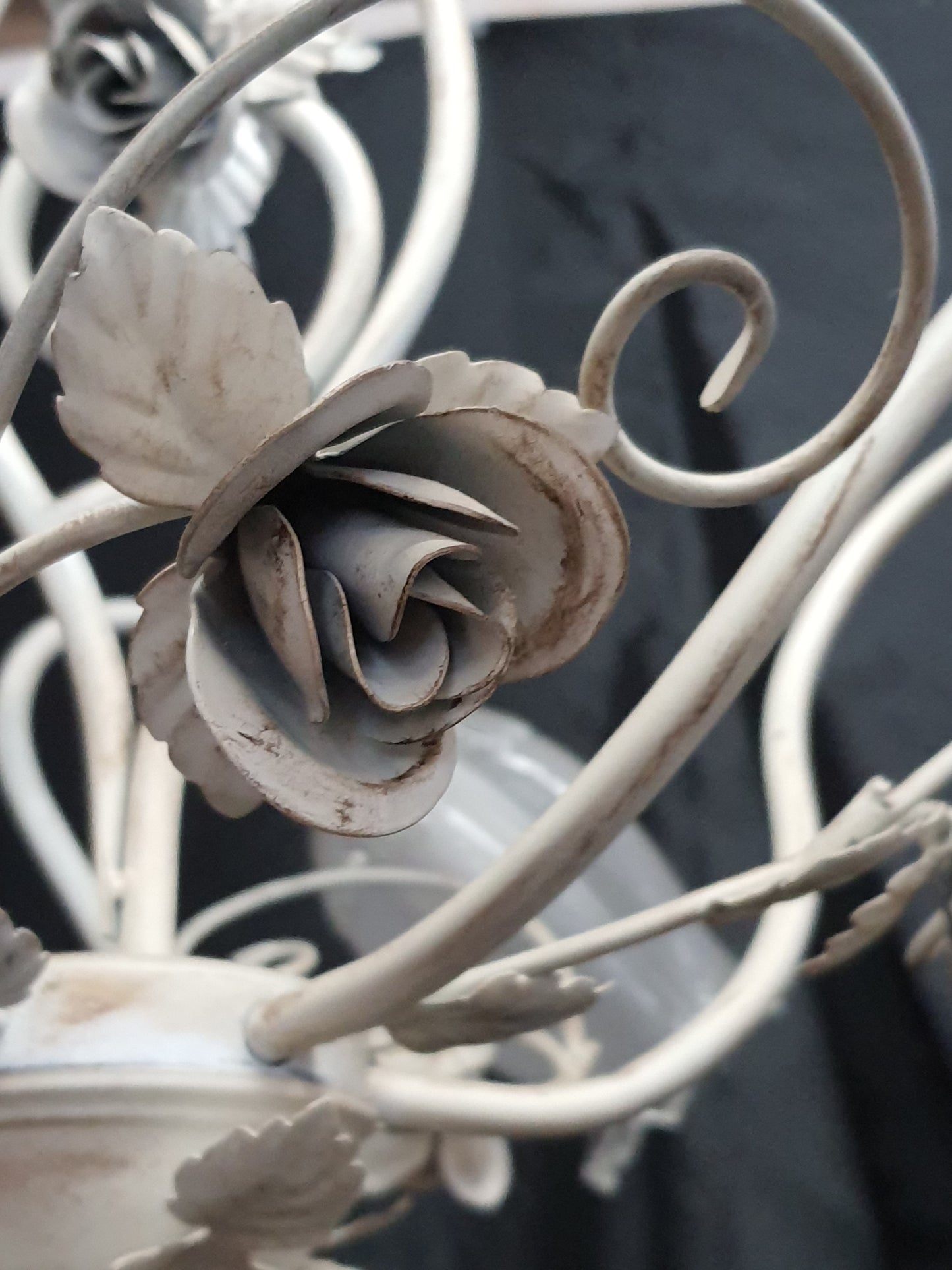 Lampadario artigianale in ferro battuto per camera da letto cameretta 5 luci e14