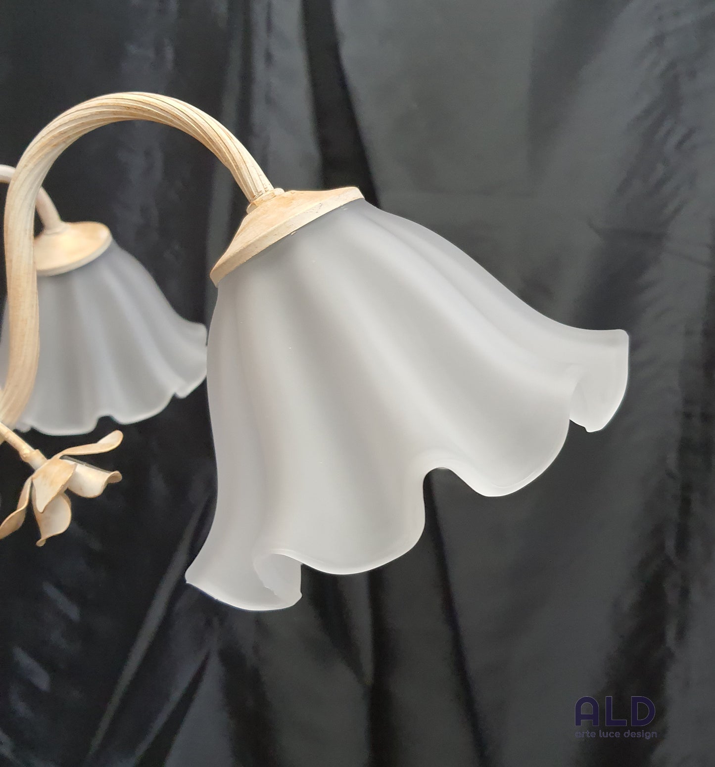 Lampadario classico in metallo avorio e oro camera da letto cameretta 5 luci e14