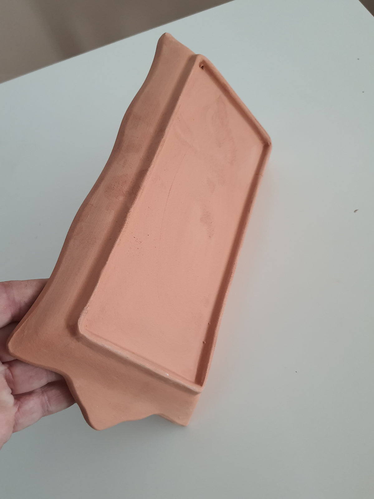 Vassoio piccolo in terracotta rossa grezza per tazzine da caffè, bicchieri