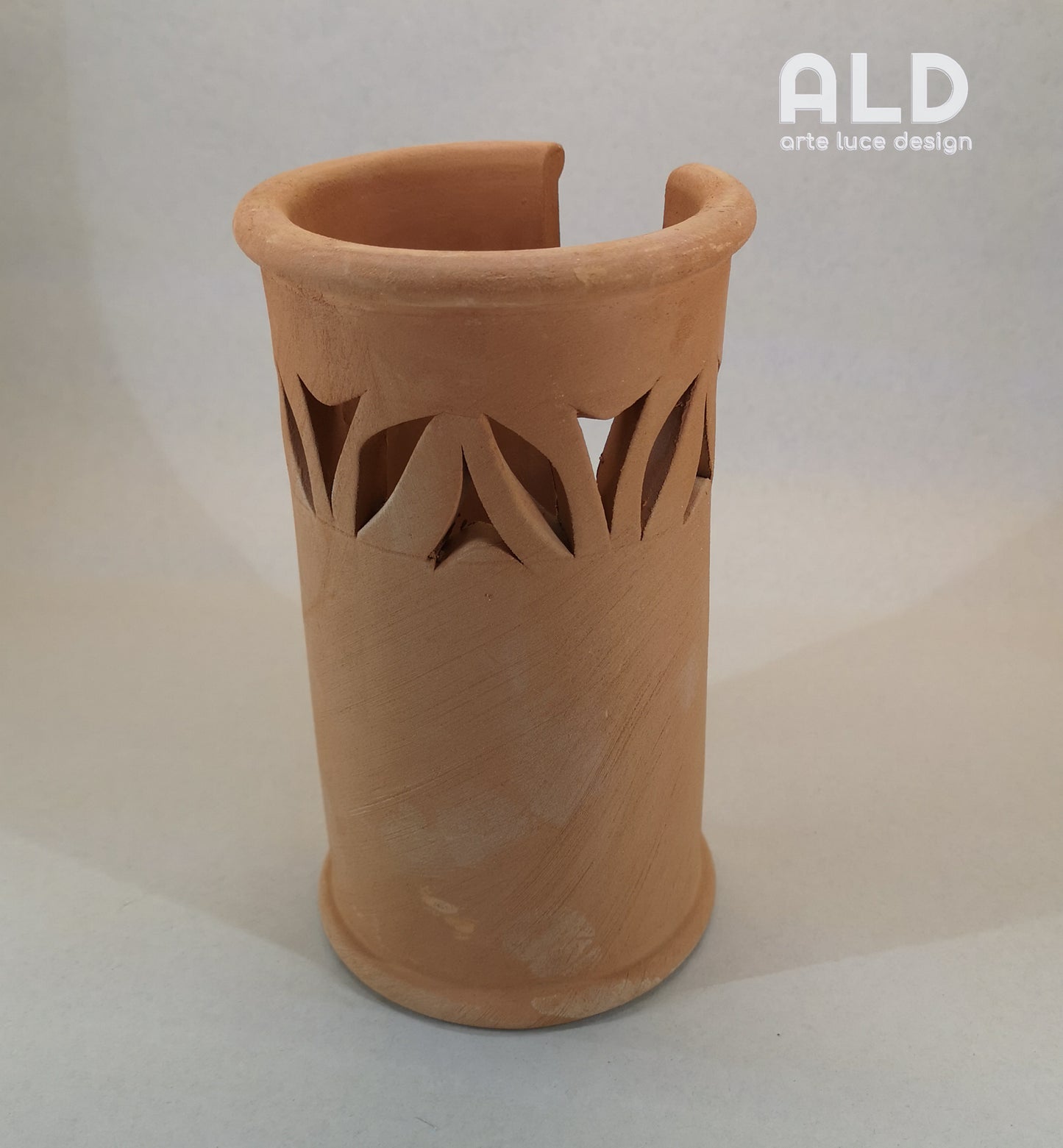 Porta bicchieri da cucina in terracotta grezza con decori da dipingere fai da te