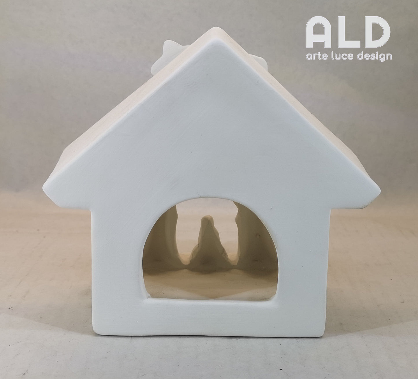 Portacandele natalizio in terracotta presepe soprammobile natività natale