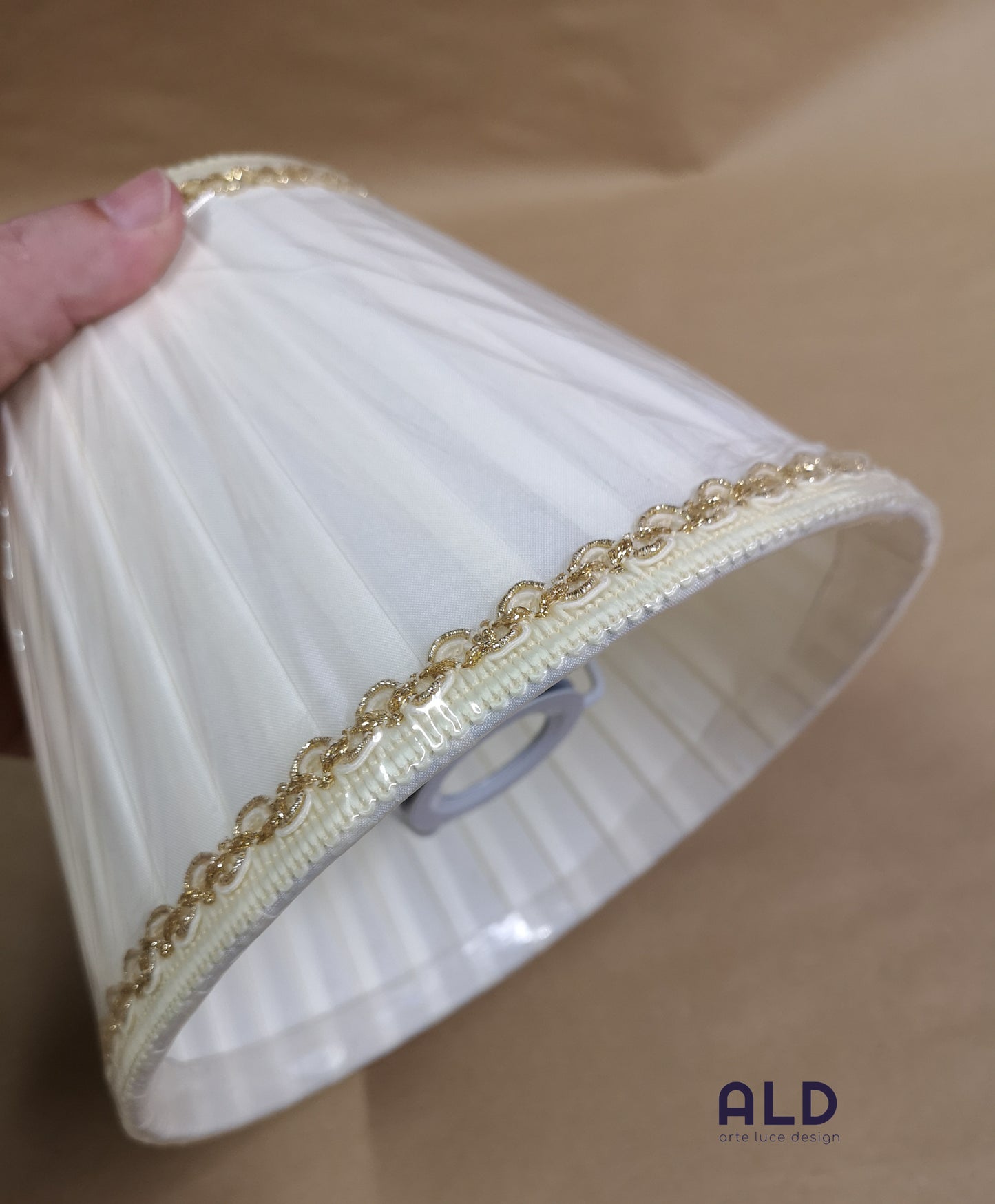 Paralume classico in tessuto avorio ricambio per lampadari lumetti attacco e14