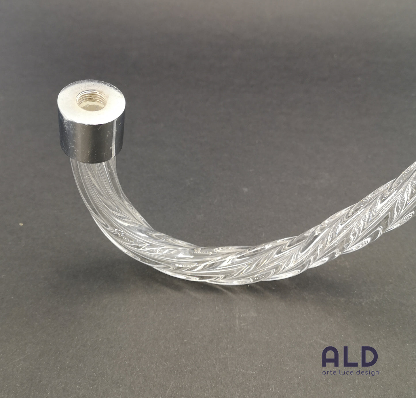 Ricambio per lampadario in vetro cristallo braccio boccolo cromato 35cm 14"