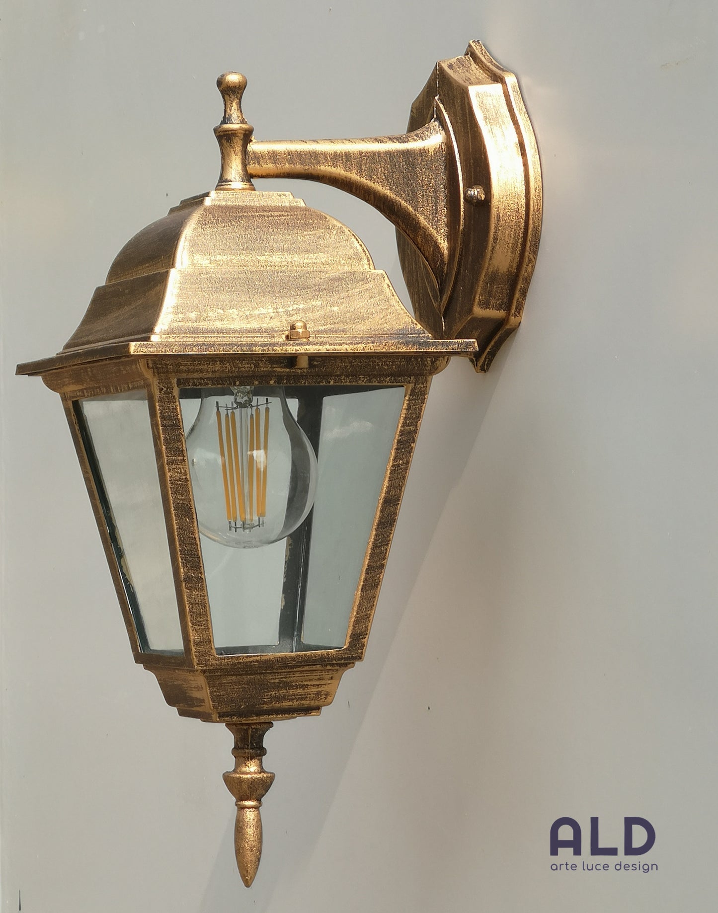 anterna esterno rustico (G) applique classico da muro in alluminio lampada e27
