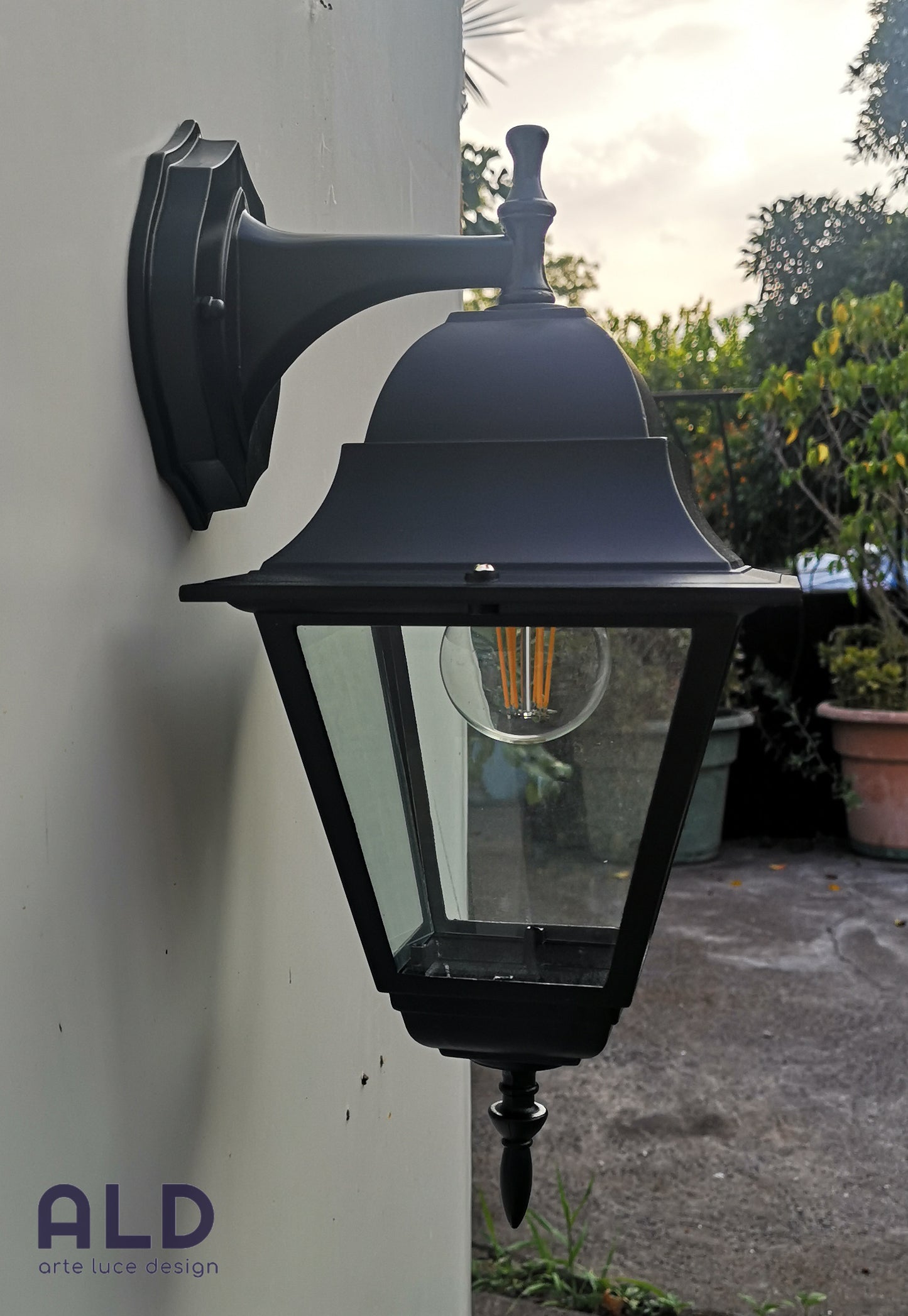 lanterna esterno rustico applique classico da muro in alluminio lampada e27 PN