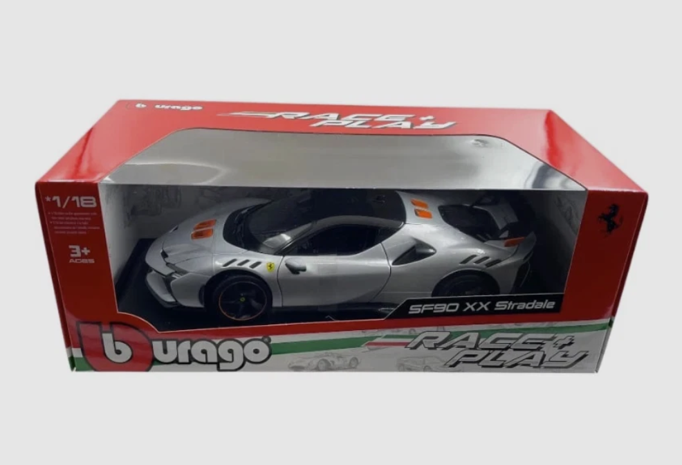 modellino auto 1/18 Ferrari sf90 xx stradale griga modellini da collezione Bburago