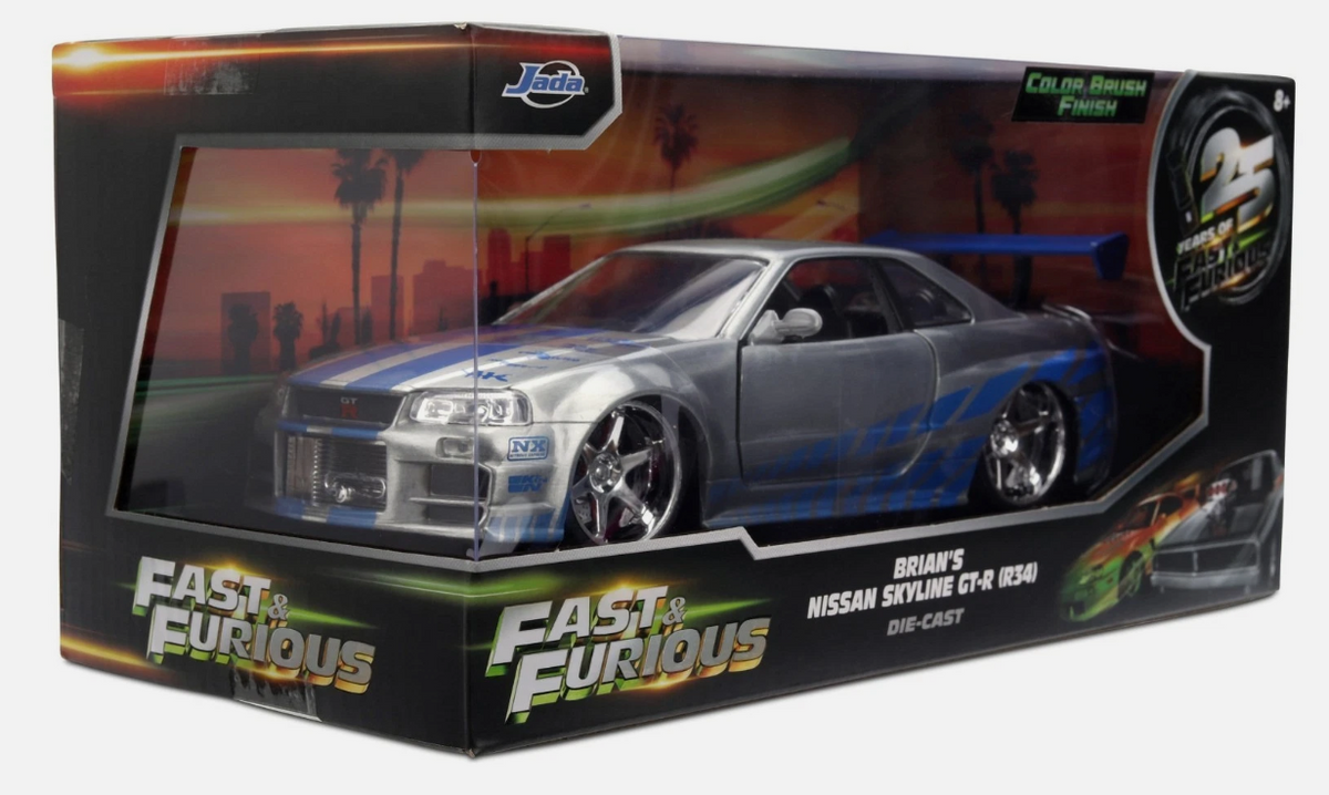 modellino auto scala 1/24 Brian's Nissan Skyline GT-R 25 anni Fast&Furious Jada