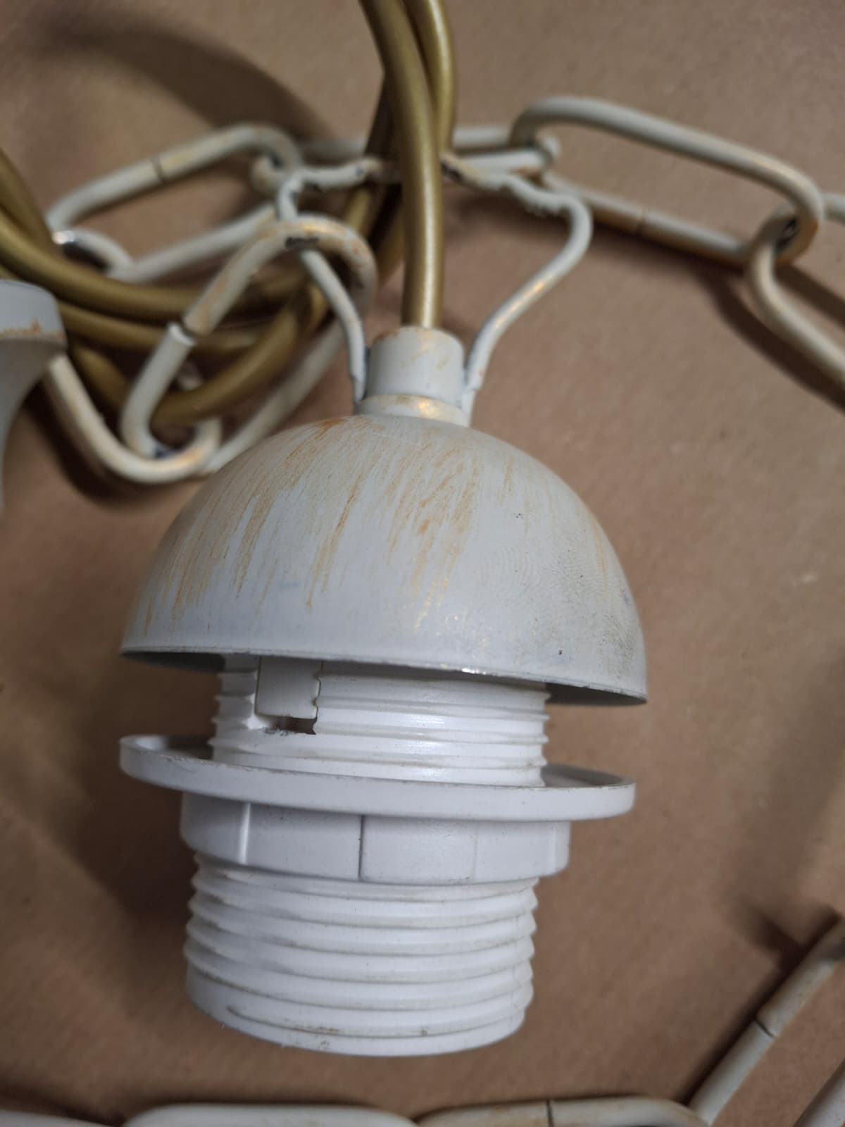 catena in metallo avorio e oro per sospensione moderna ricambio lampadario E27