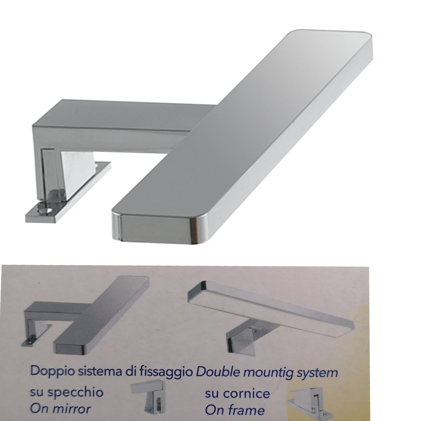 Applique led bagno lampada per specchio doppio sistema di fissaggio spot 5w