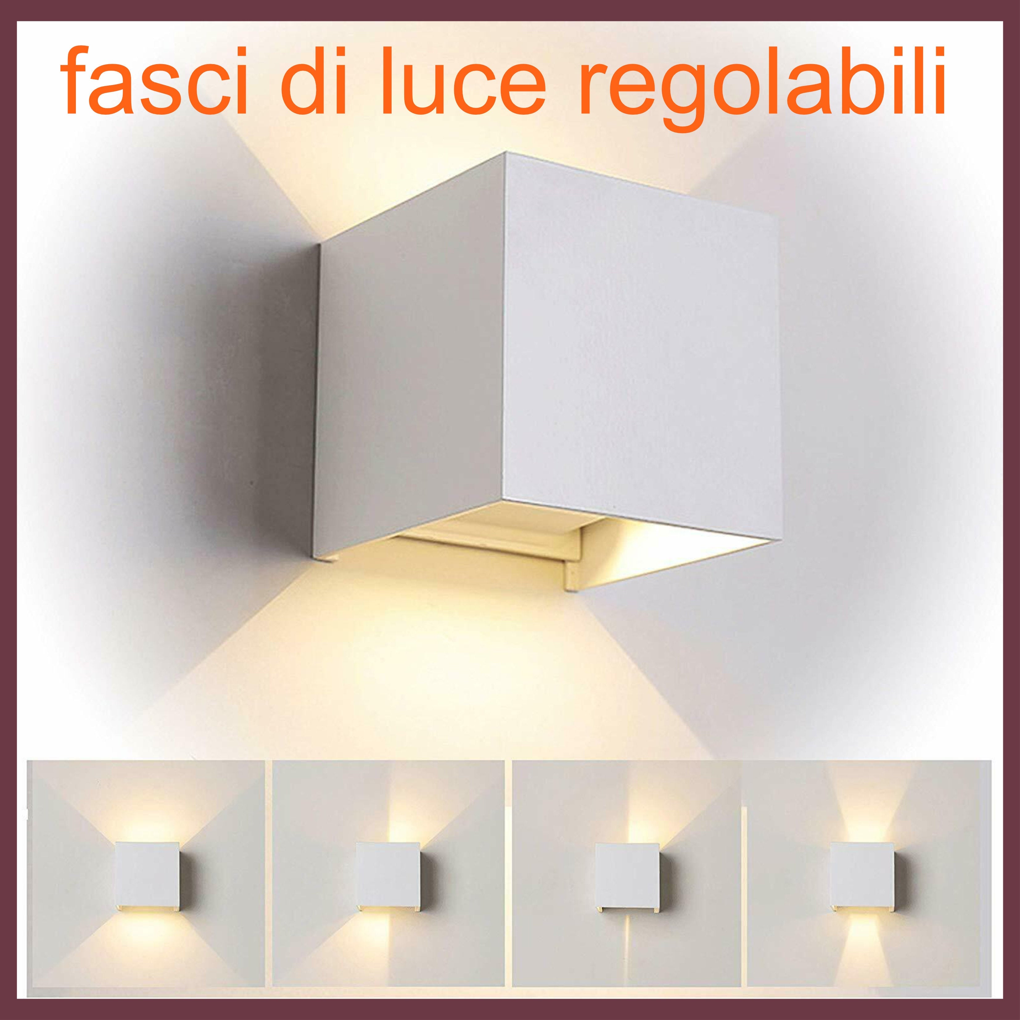 Applique lampada da parete muro per esterni e interni illuminazione a led  da 22w - - APPLIQUE