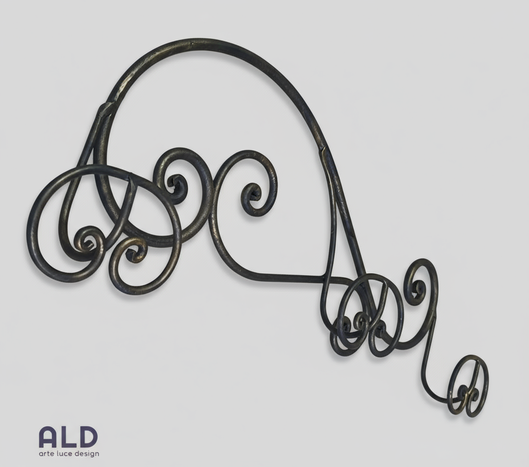 Appendiabiti da parete appendino da muro attaccapanni in ferro battuto a 3 ganci