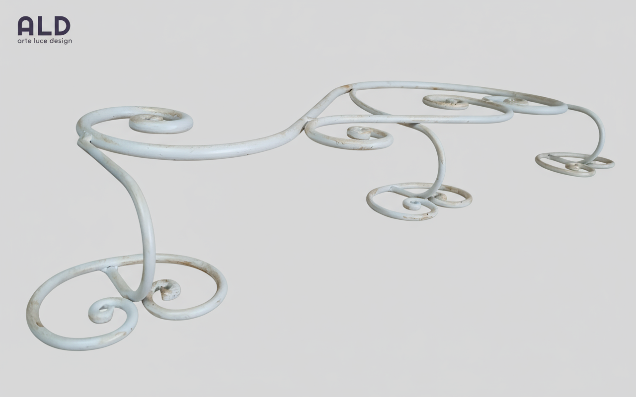 Appendiabiti da parete appendino da muro avorio e oro in ferro battuto a 3 ganci