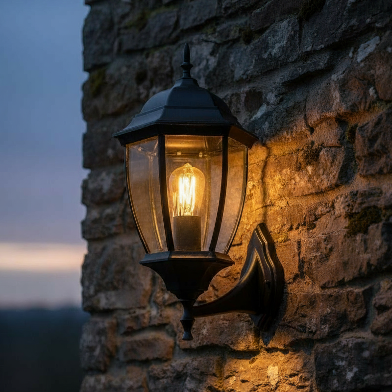 lanterna esterno rustico applique classico grande da muro in alluminio lampada e27 WS