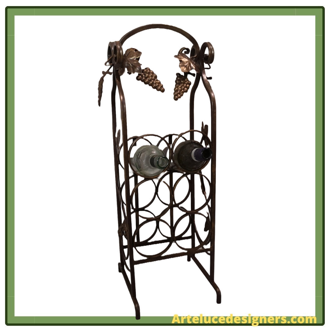 portabottiglie vino cantinetta in ferro stile rustico porta bottiglie 6 posti