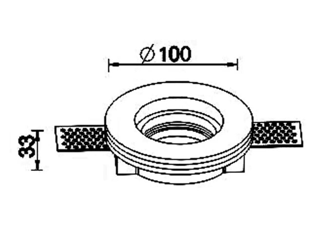 Portafaretto rotondo per cartongesso in gesso verniciabile attacco GU10