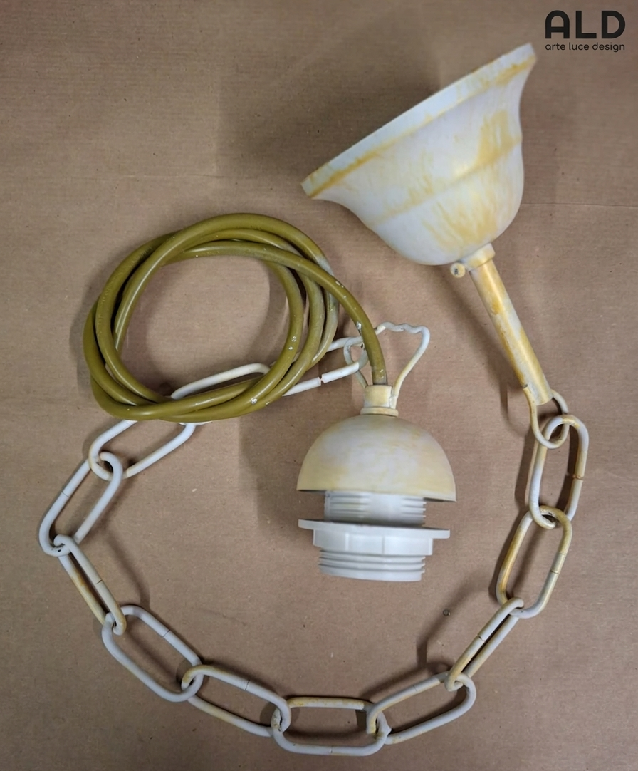 catena in metallo avorio e oro per sospensione ricambio lampadario attacco E27