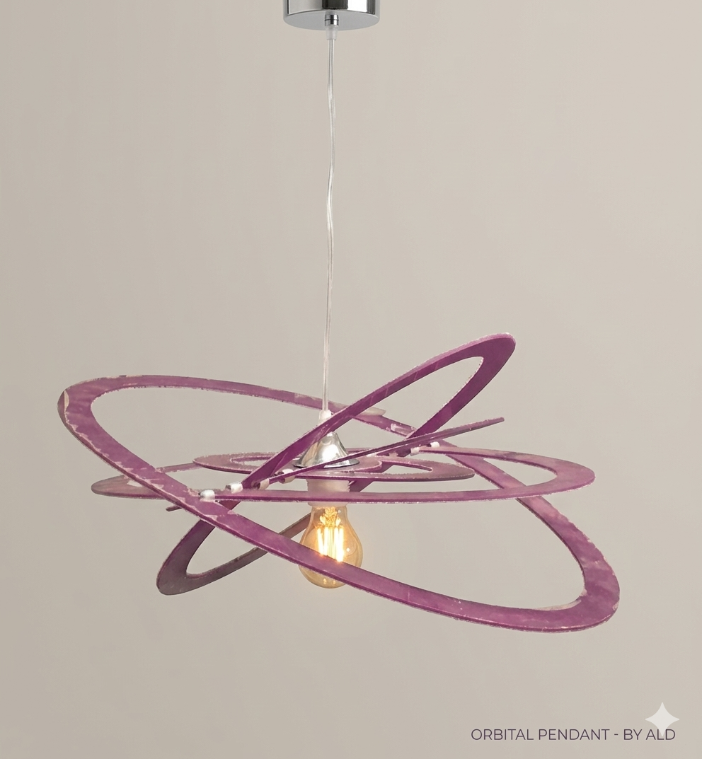 Lampadario a sospensione viola con ellissi regolabili cameretta ragazza bambina