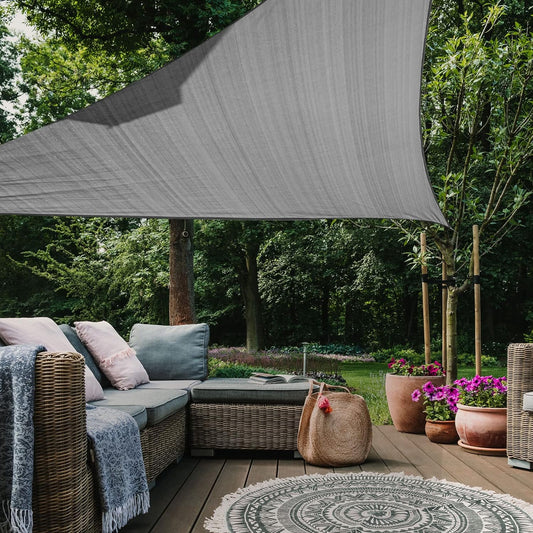 vela tenda ombreggiante parasole triangolare grigio da giardino 3x3x3 metri
