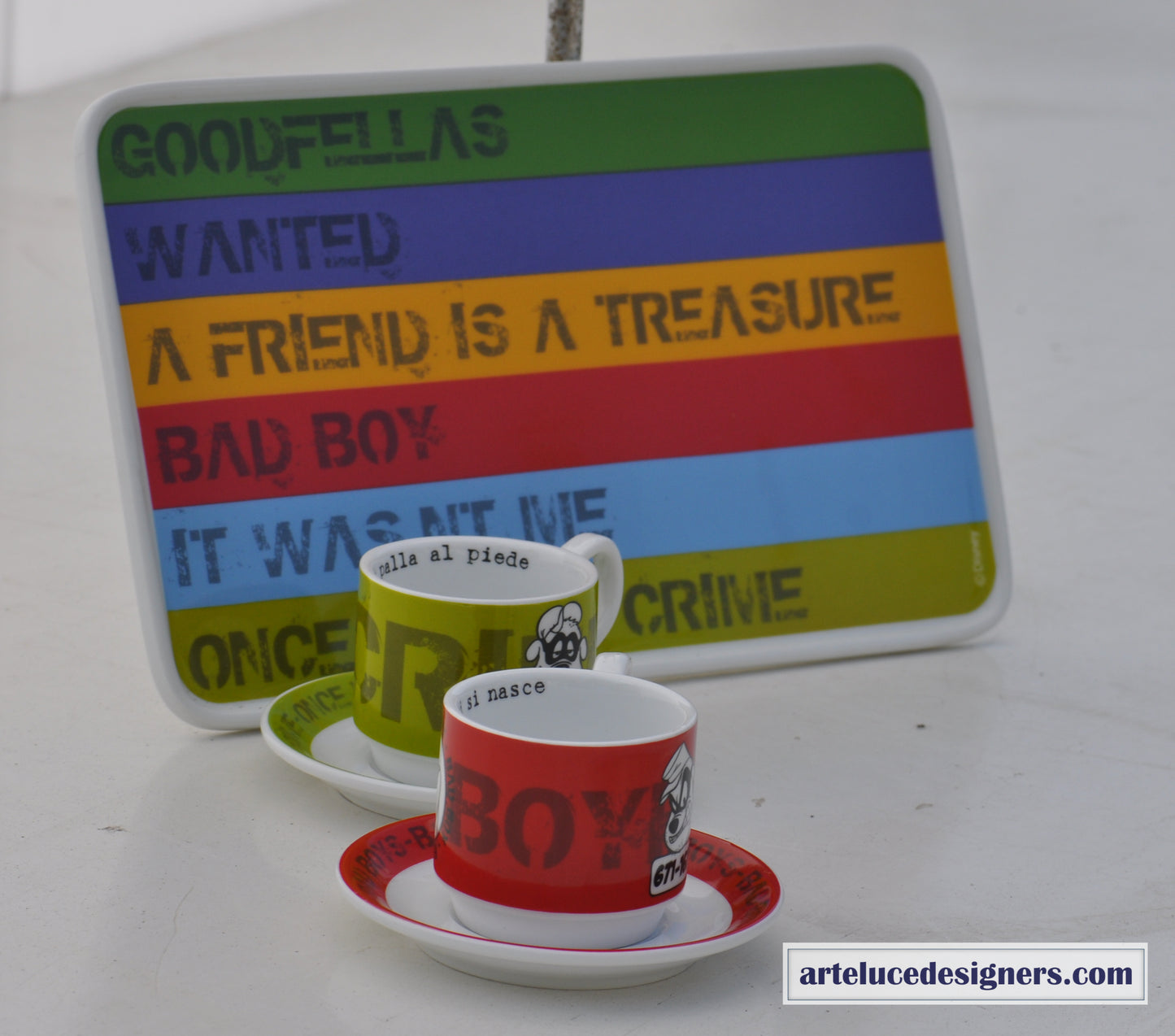 Set tazzine caffè con piattino e vassoio banda bassotti disney idea colazione