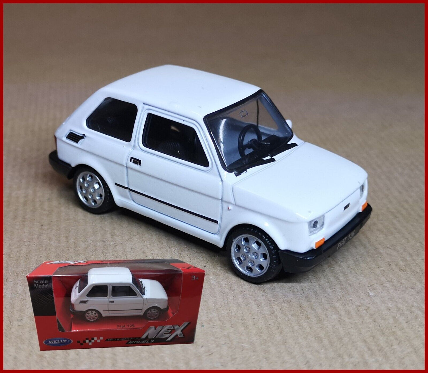 auto modellino 1:43 fiat 126 della welly nex modellini da collezione die cast bi