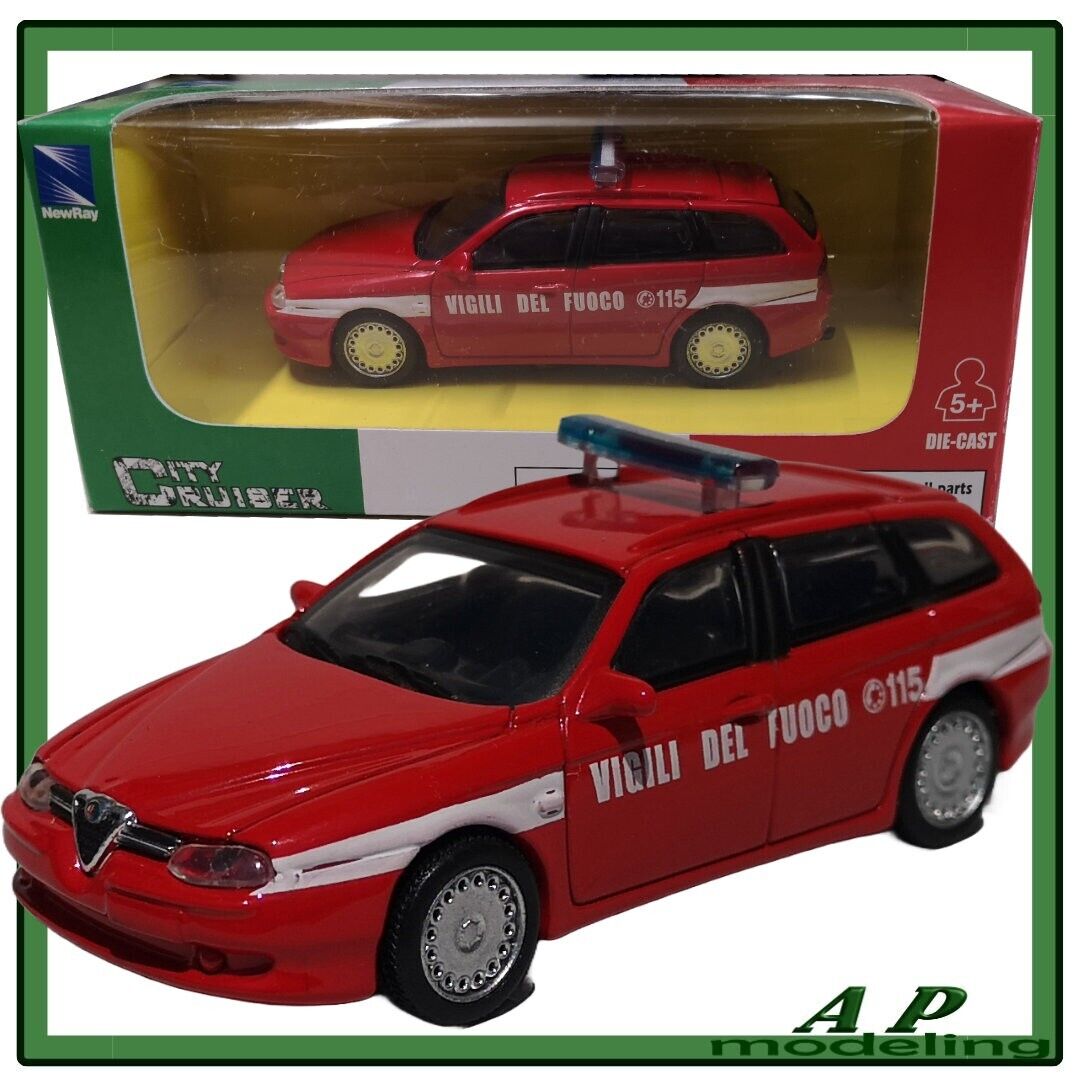 modellino auto 1:43 alfa romeo 156 sw sportwagon modellini dei vigili del fuoco