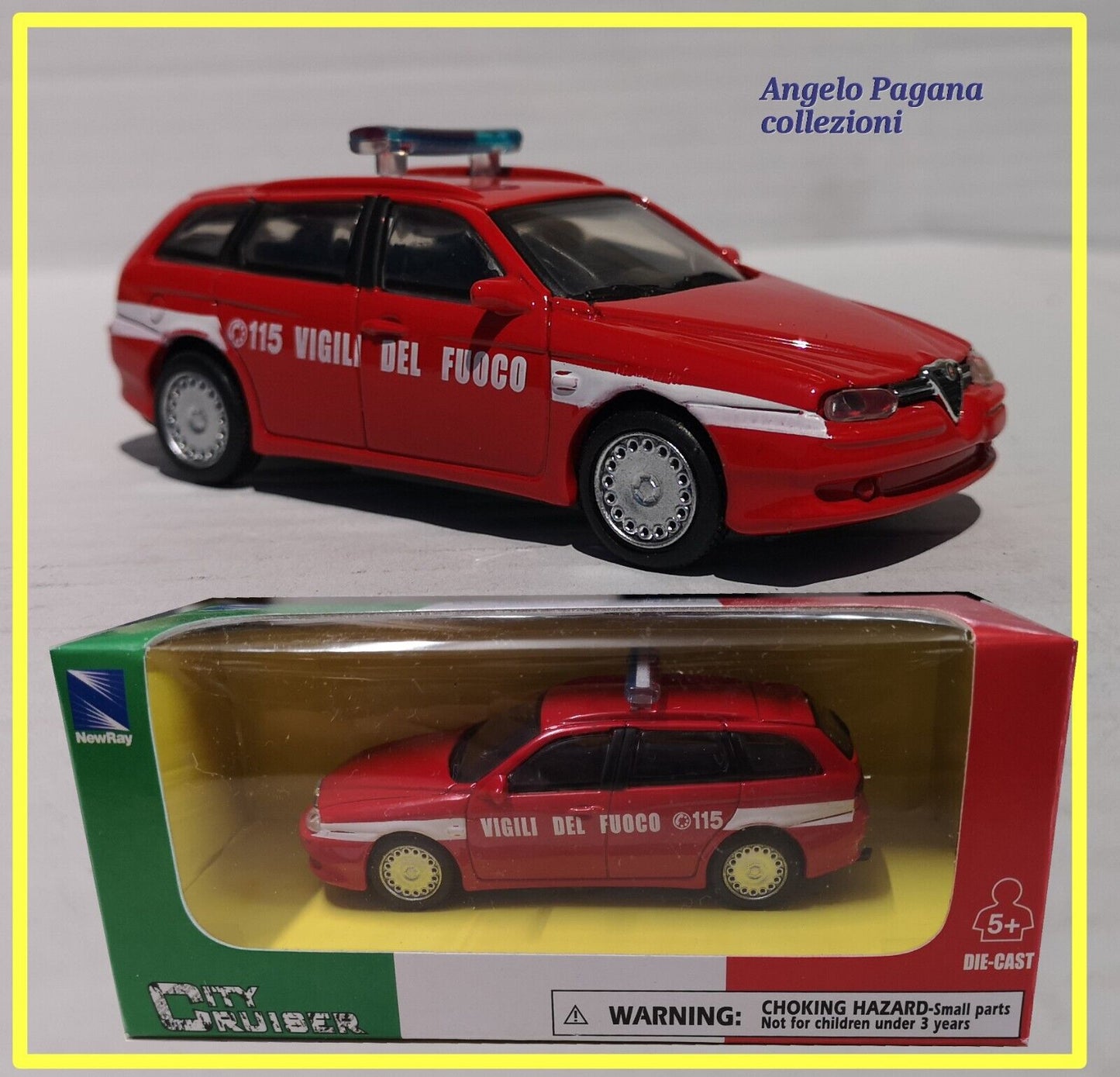 modellino auto 1:43 alfa romeo 156 sw sportwagon modellini dei vigili del fuoco