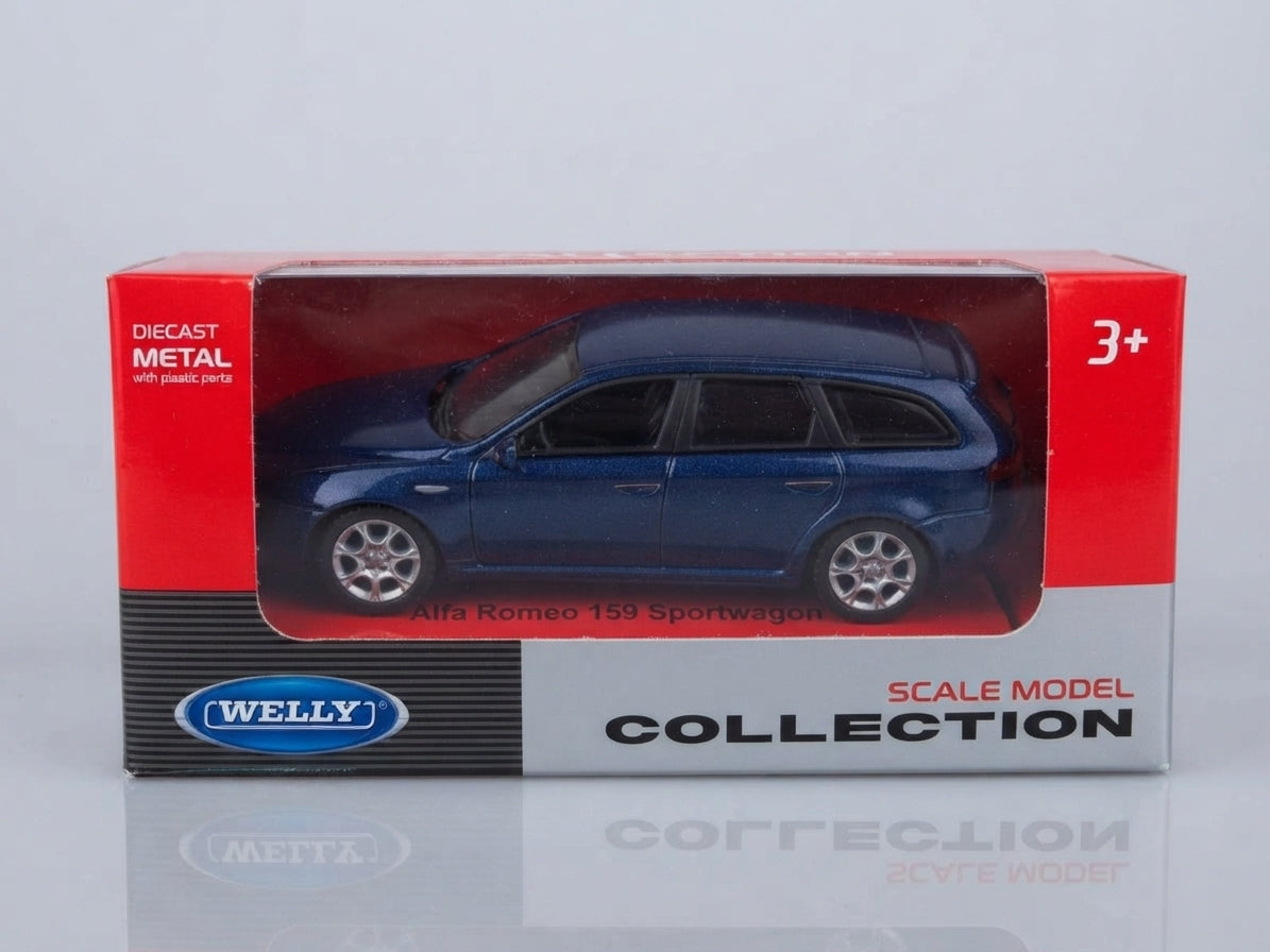 modellino auto scala 1/43 alfa romeo 159 sportwagon blu notte modellini  welly