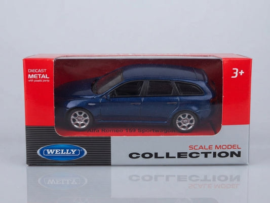 modellino auto scala 1/43 alfa romeo 159 sportwagon blu notte modellini  welly