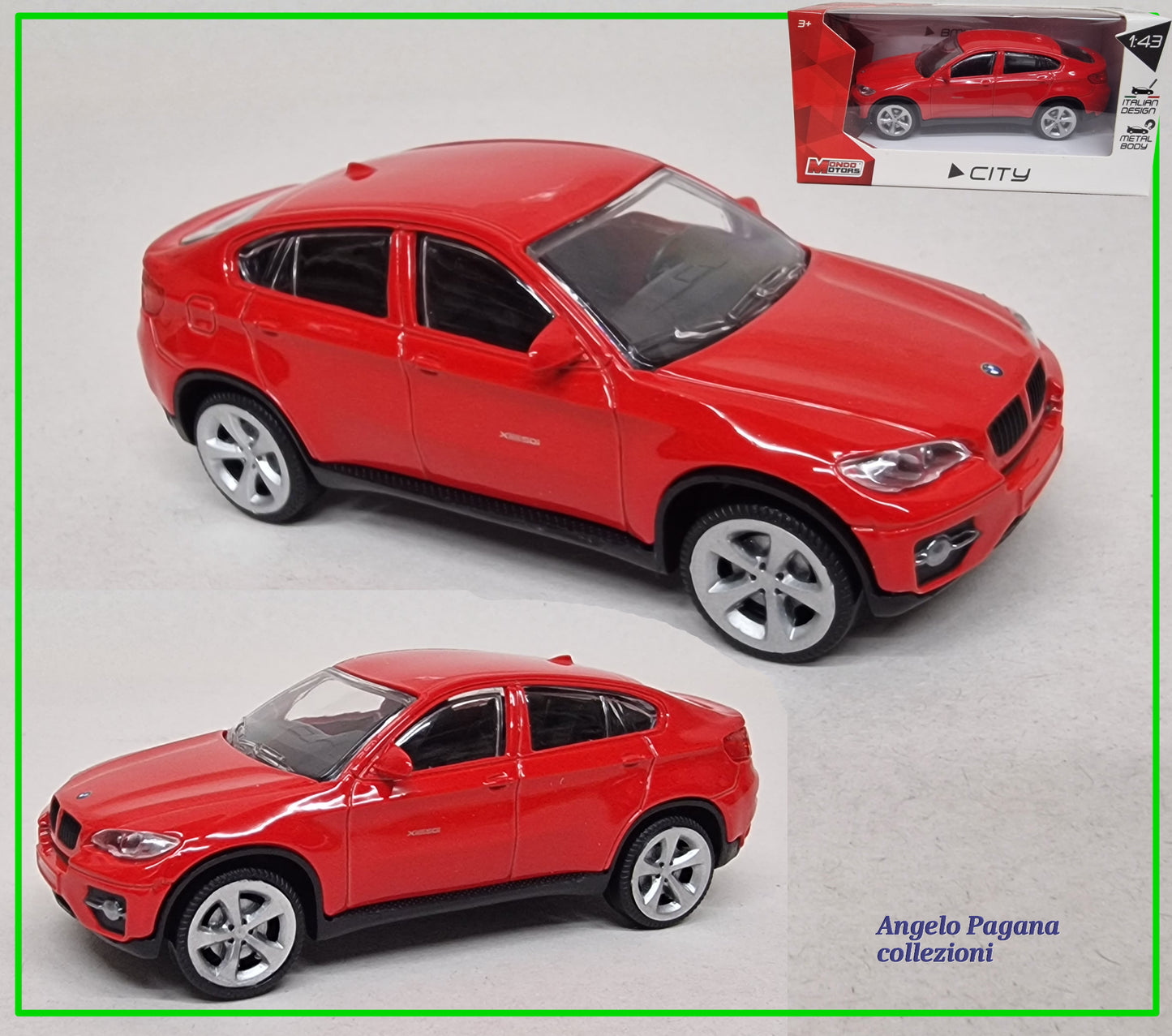 modellino auto 1/43 bmw x6 modellini da collezione suv della mondo motors 1:43