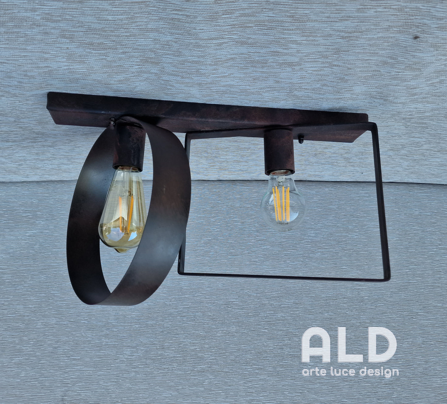 Plafoniera industrial lampada da soffitto moderna stile vintage retrò 2 luci E27