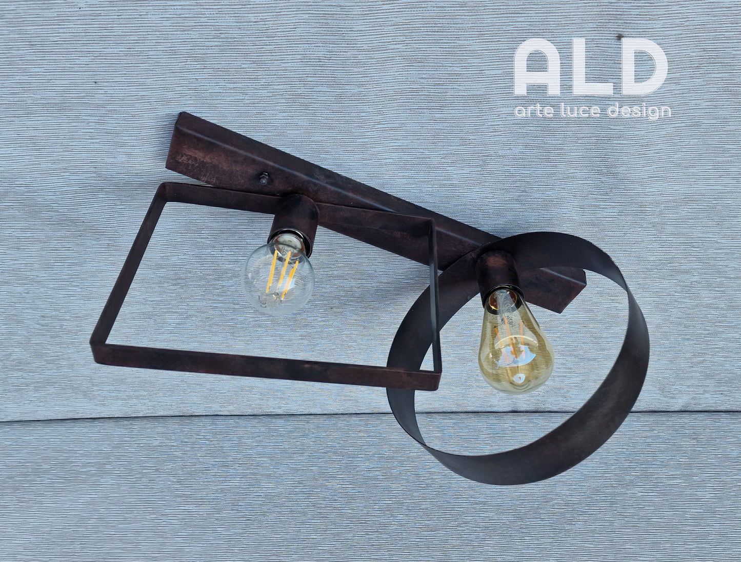 Plafoniera industrial lampada da soffitto moderna stile vintage retrò 2 luci E27