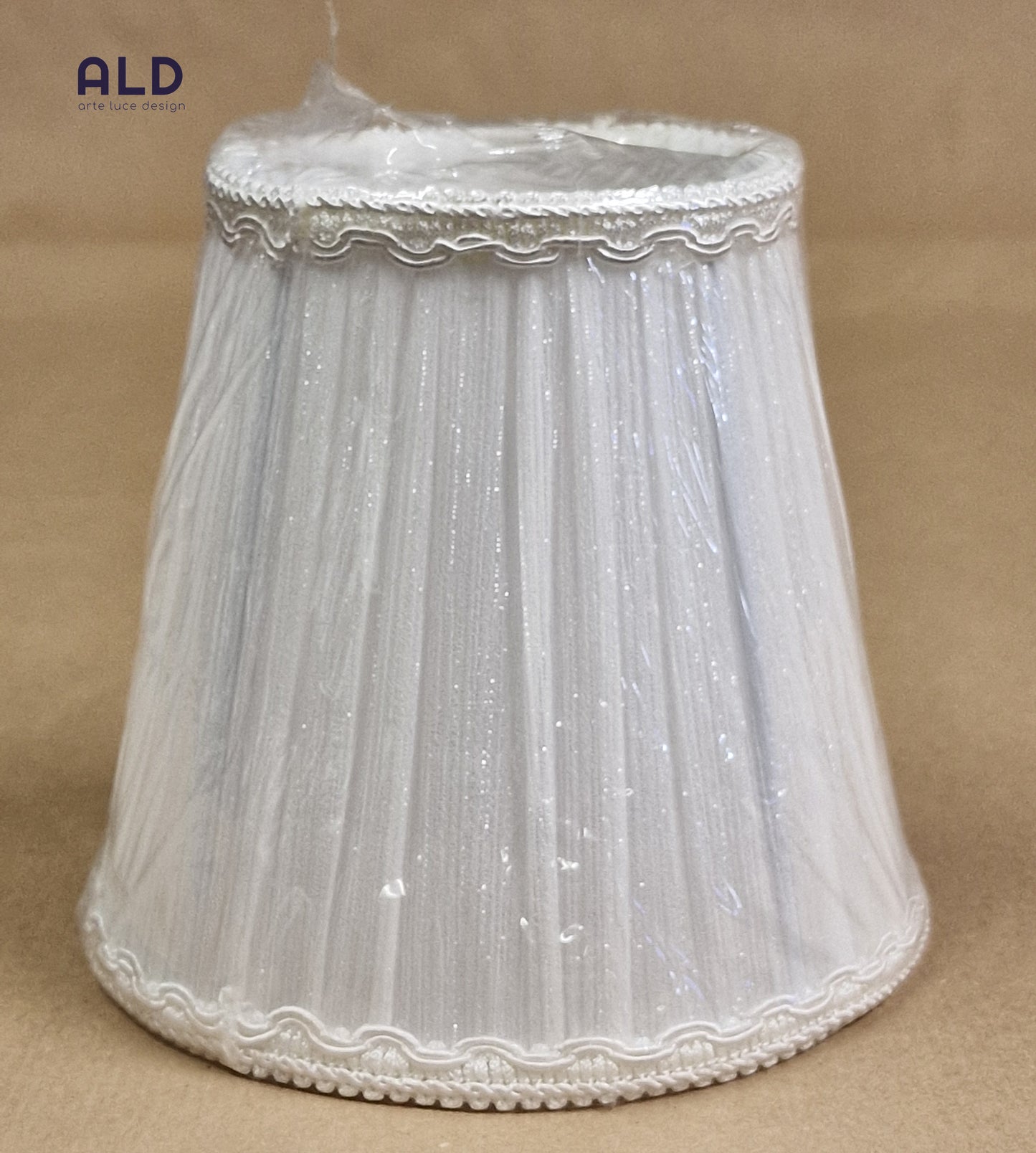 Paralume classico bianco in organza ricambio per lampadari lumetti  attacco e14 h16,5cm