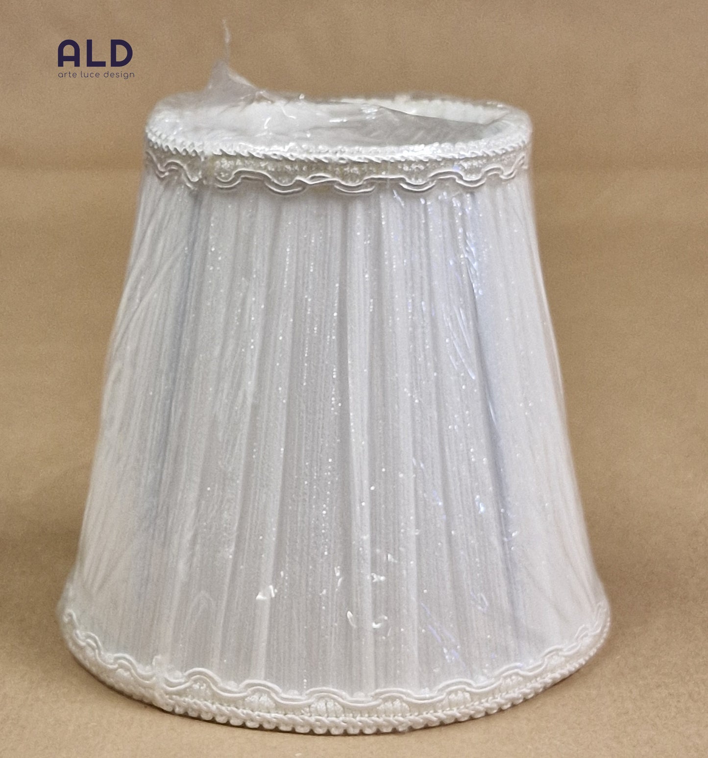 Paralume classico bianco in organza ricambio per lampadari lumetti  attacco e14 h16,5cm