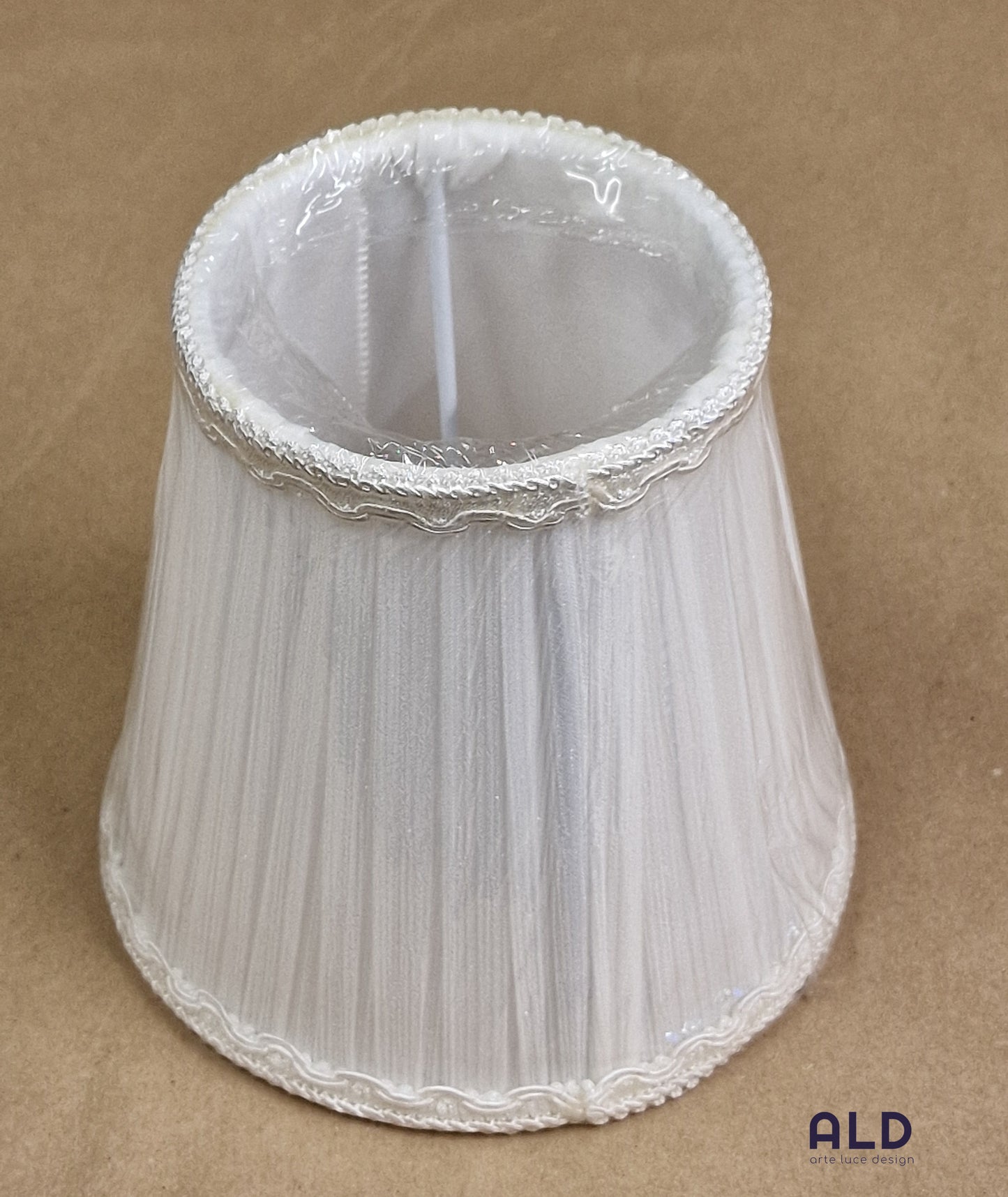 Paralume classico bianco in organza ricambio per lampadari lumetti  attacco e14