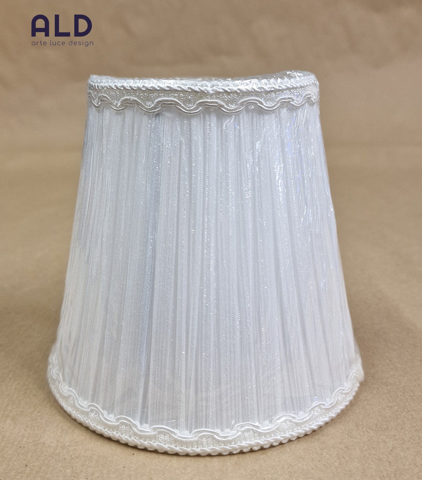 Paralume classico bianco in organza ricambio per lampadari lumetti  attacco e14