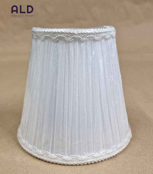 Paralume classico bianco in organza ricambio per lampadari lumetti  attacco e14 h16,5cm