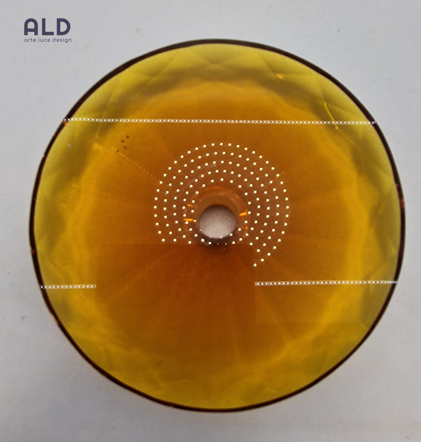 Piattino ambra in cristallo a infilaggio ricambio lampadario applique lume