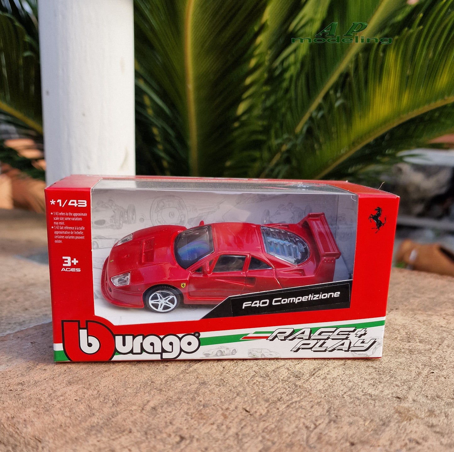 modellino auto scala 1/43 Ferrari f40 competizione modellini burago diecast