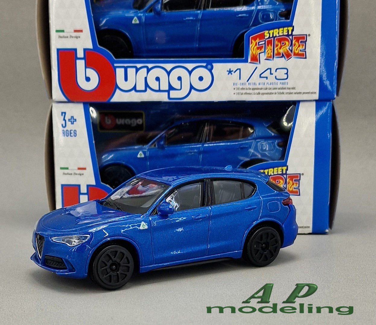 modellino auto 1:43 alfa romeo stelvio macchinina da collezione della bburago