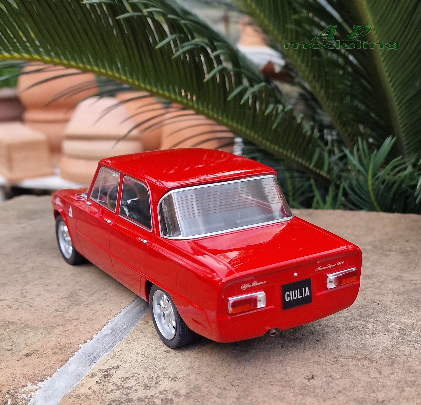 modellino auto scala 1/18 alfa romeo giulia nuova super del 1974 modellini