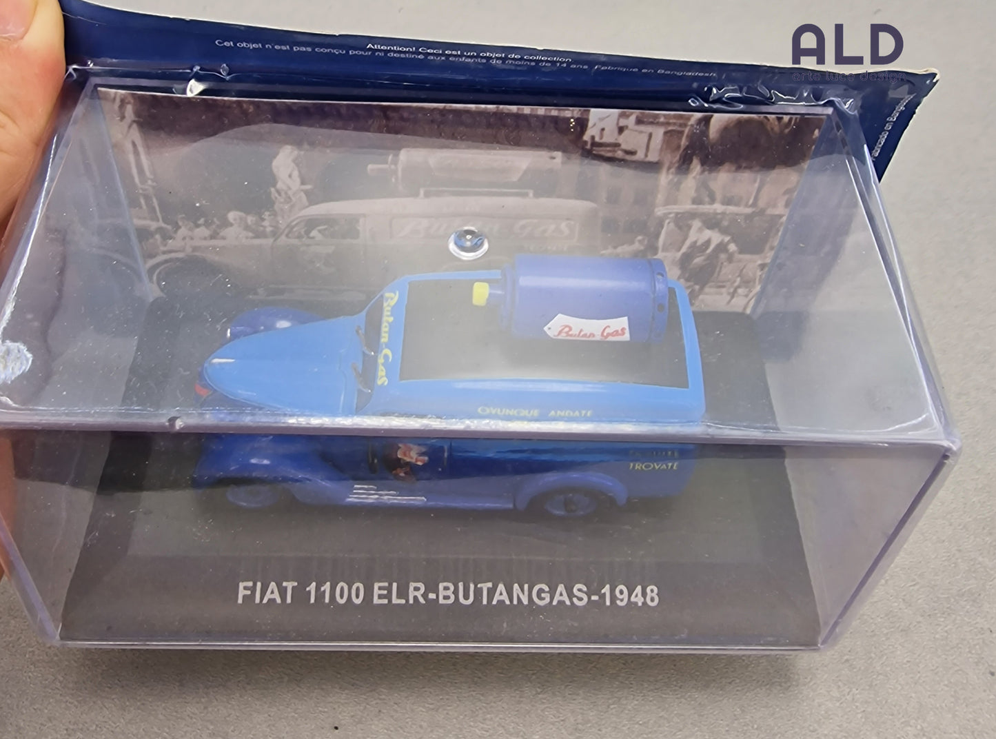 modellino furgone 1/43 Fiat 1100 ELR - butangas 1948 auto vintage pubblicità
