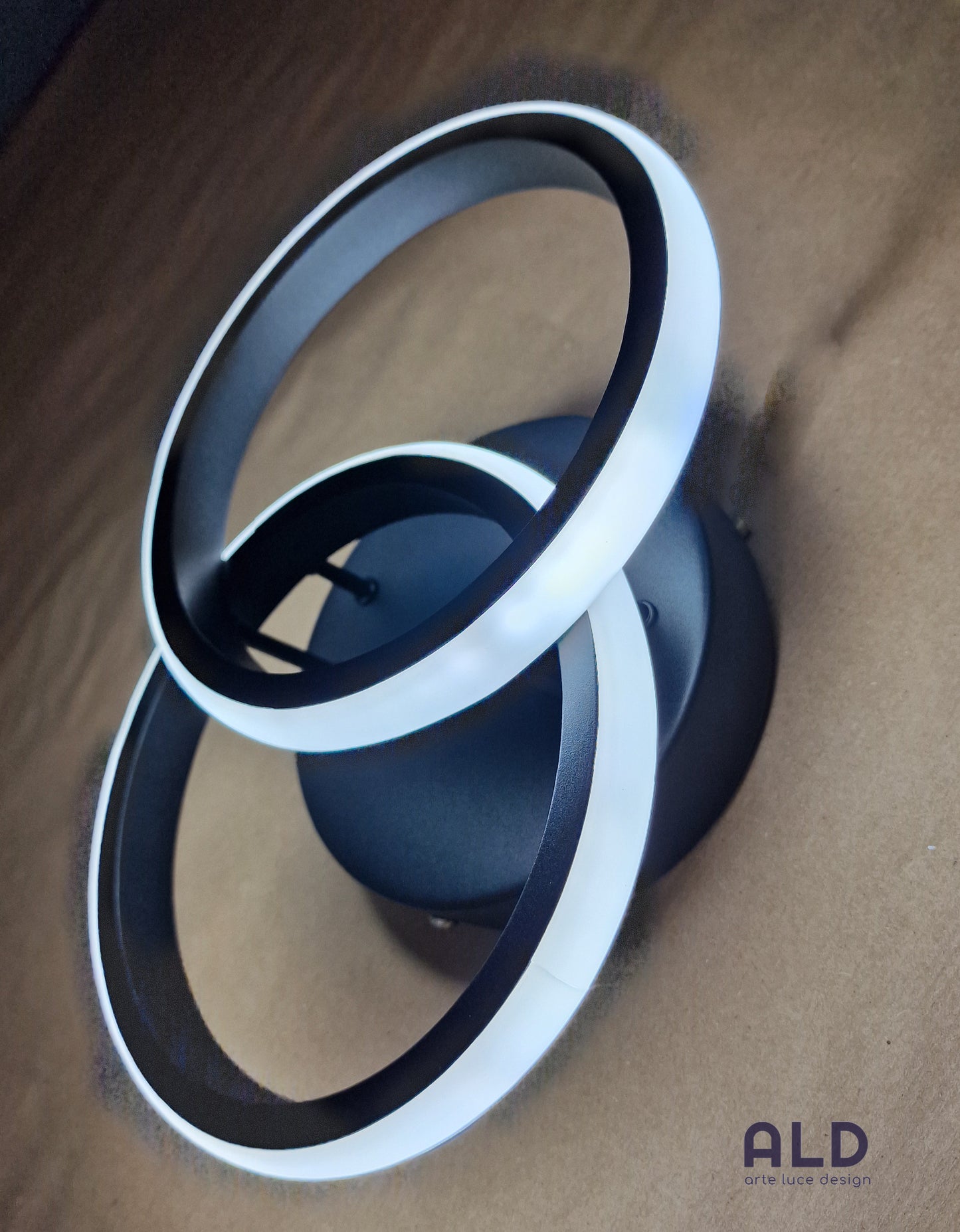 Applique led nero lampada da parete doppia emissione di luce 18w 3 tonalità luce