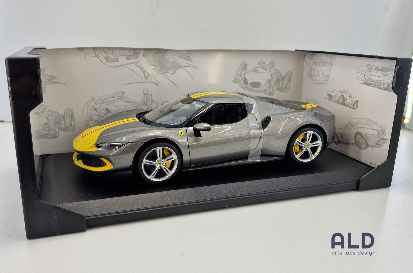 modellino auto scala 1/18 ferrari 296 GTB assetto fiorano della bburago die cast