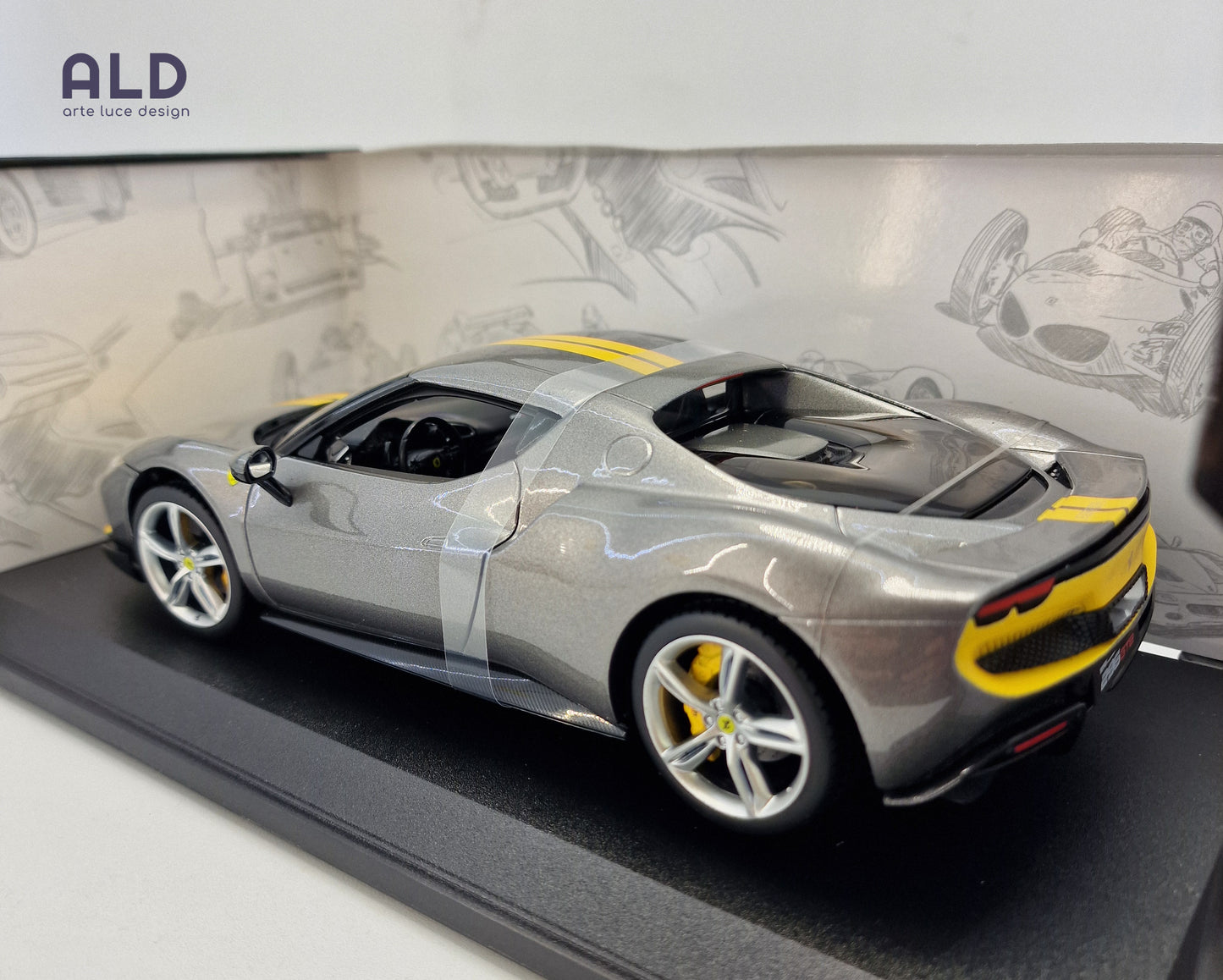 modellino auto scala 1/18 ferrari 296 GTB assetto fiorano della bburago die cast