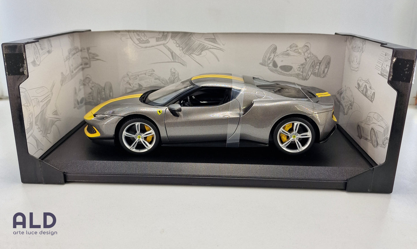 modellino auto scala 1/18 ferrari 296 GTB assetto fiorano della bburago die cast