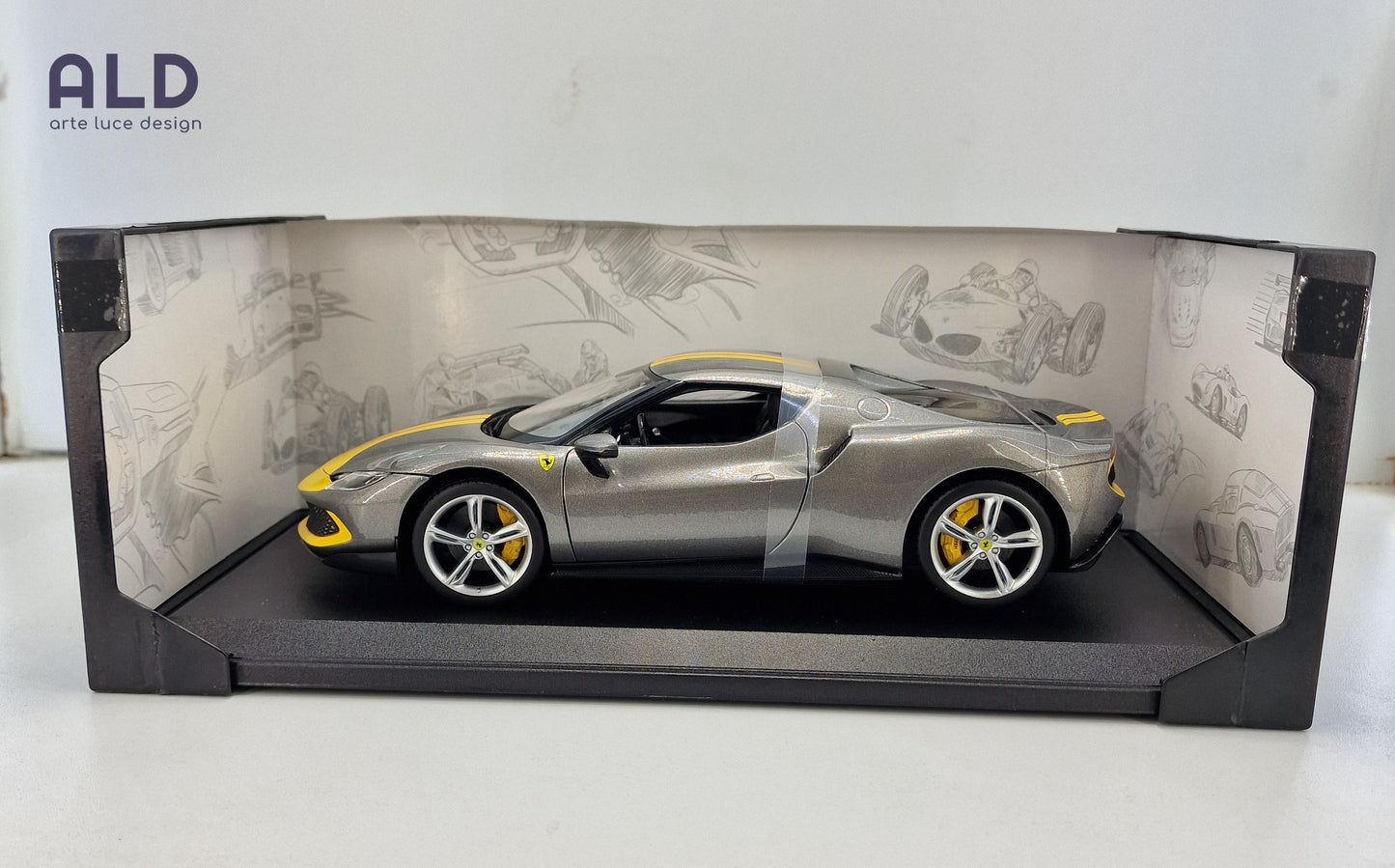modellino auto scala 1/18 ferrari 296 GTB assetto fiorano della bburago die cast