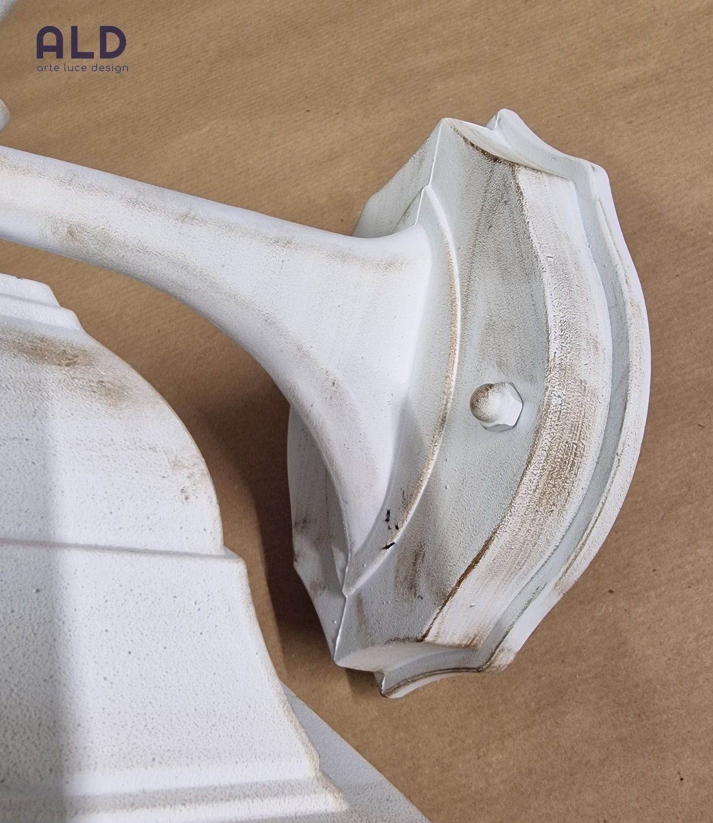 lanterna esterno applique classico da muro basso in alluminio bianco shabby chic