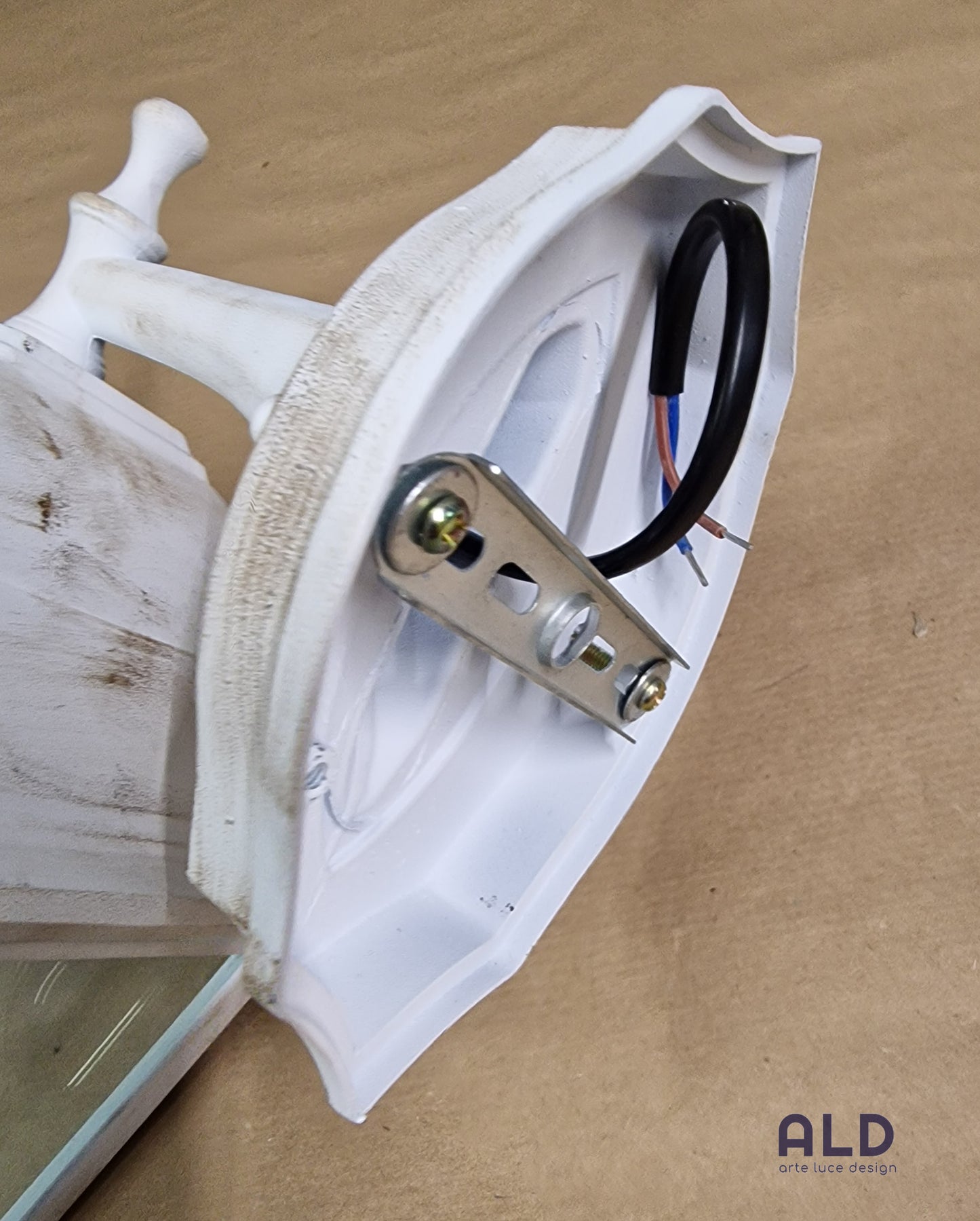 lanterna esterno applique classico da muro basso in alluminio bianco shabby chic