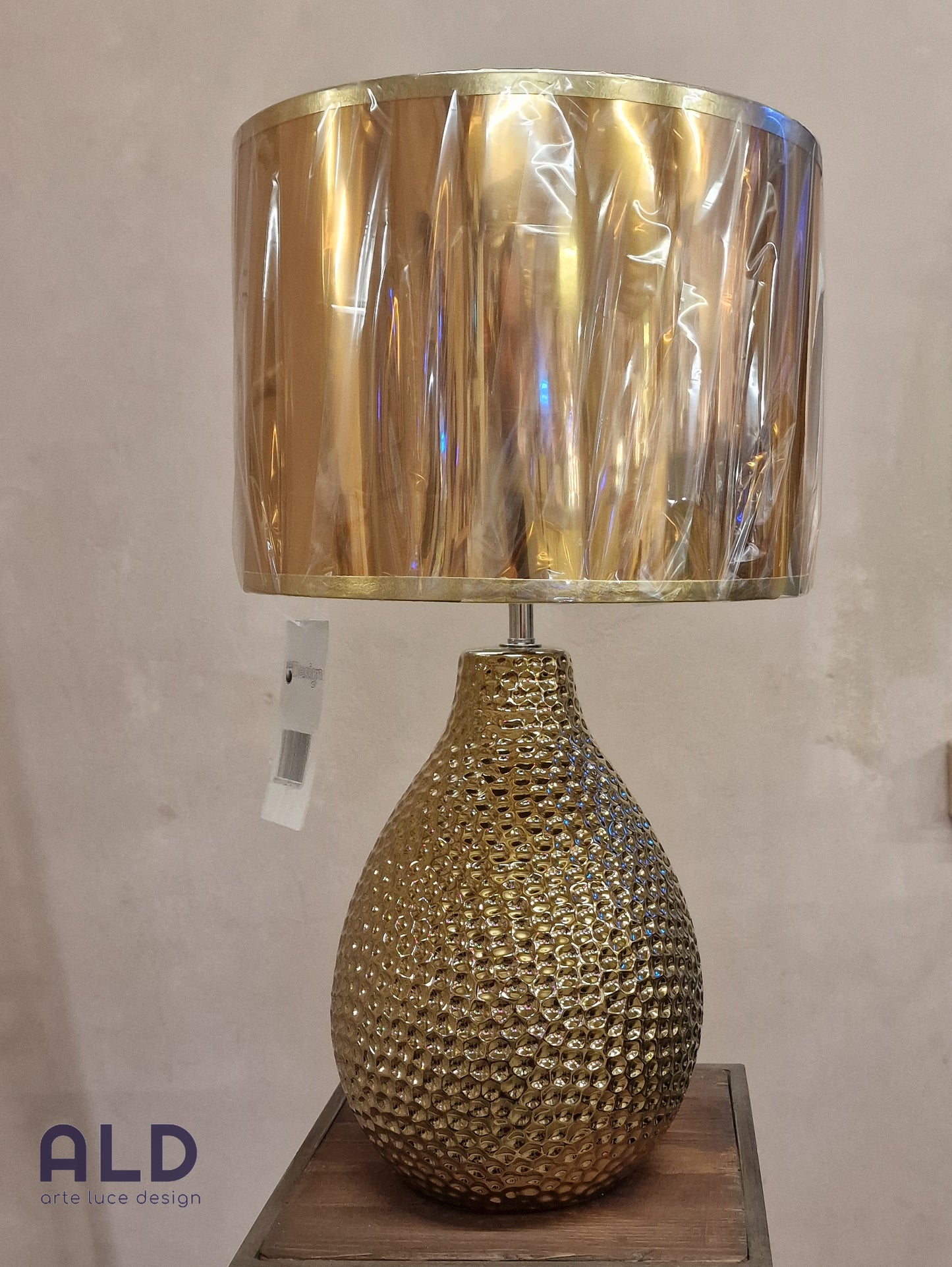 Lampada da tavolo colore oro Lume in ceramica E27 per camera da letto salone